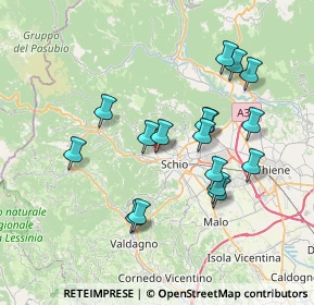 Mappa Via Battaglione Ramina, 36015 Schio VI, Italia (6.85235)