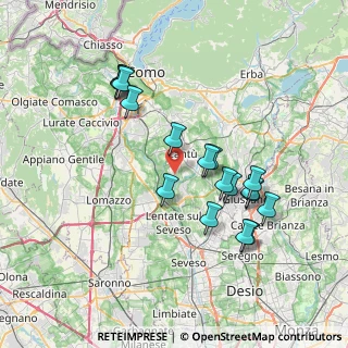 Mappa Via Santa Chiara, 22060 Carimate CO, Italia (7.06111)