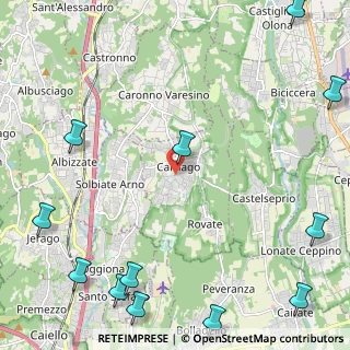 Mappa Via San Martino, 21040 Carnago VA, Italia (3.49583)