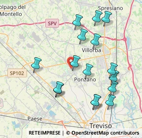 Mappa Via dei Fanti, 31050 Ponzano Veneto TV, Italia (4.06063)