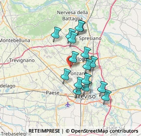 Mappa Via dei Fanti, 31050 Ponzano Veneto TV, Italia (5.65)