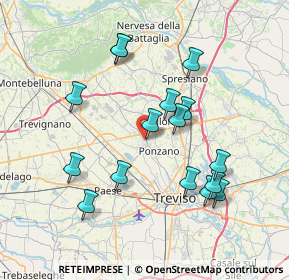 Mappa Via dei Fanti, 31050 Ponzano Veneto TV, Italia (7.2575)