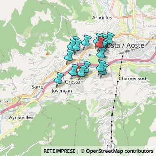 Mappa Frazione Chez le Ru, 11020 Gressan AO, Italia (1.33111)