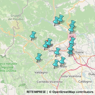 Mappa Via degli Orti, 36015 Schio VI, Italia (6.96143)
