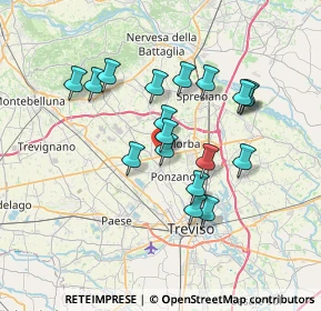 Mappa Via Leonardo Da Vinci, 31050 Ponzano Veneto TV, Italia (6.11167)