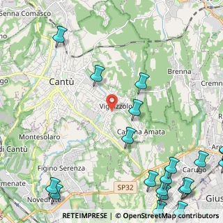 Mappa Cantù Vighizzolo, 22063 Como CO, Italia (3.556)