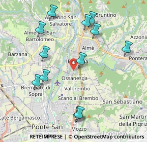 Mappa Via Ossanesga, 24030 Paladina BG, Italia (2.19833)
