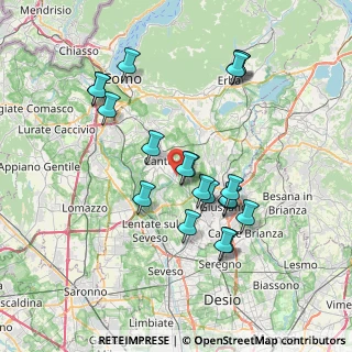 Mappa Via Francesco Baracca, 22063 Cantù CO, Italia (7.0995)