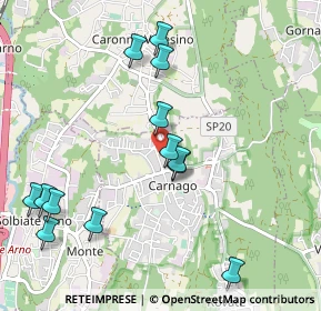 Mappa Via Vittorio Veneto, 21040 Carnago VA, Italia (1.10077)
