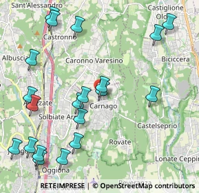 Mappa Via Vittorio Veneto, 21040 Carnago VA, Italia (2.538)