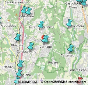 Mappa Via Vittorio Veneto, 21040 Carnago VA, Italia (3.07778)