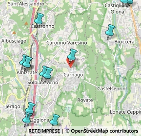 Mappa Via Vittorio Veneto, 21040 Carnago VA, Italia (2.82769)