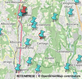 Mappa Via Vittorio Veneto, 21040 Carnago VA, Italia (3.094)