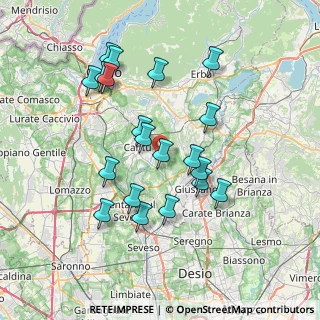Mappa Via Niccolò Paganini, 22063 Cantù CO, Italia (7.0155)