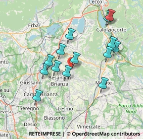 Mappa Via Salvatore Quasimodo, 23897 Viganò LC, Italia (6.96643)