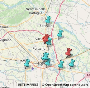 Mappa Via Alessandro Volta, 31050 Villorba TV, Italia (7.02417)