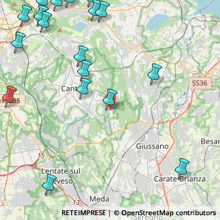 Mappa Via Leopardi Giacomo, 22063 Cantù CO, Italia (6.9375)
