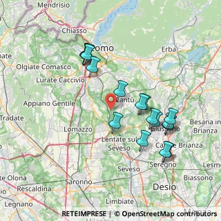 Mappa Via dei Cacciatori, 22063 Cantù CO, Italia (7.37471)