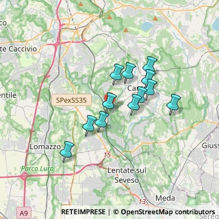 Mappa Via dei Cacciatori, 22072 Cantù CO, Italia (2.78417)