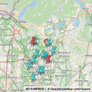 Mappa Via S. Isidoro, 22060 Carugo CO, Italia (7.33615)