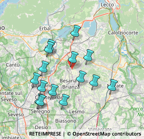 Mappa Via Carlo Cattaneo, 23893 Cassago Brianza LC, Italia (7.11667)