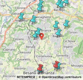 Mappa Via Carlo Cattaneo, 23893 Cassago Brianza LC, Italia (2.46375)