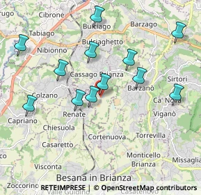 Mappa Via Carlo Cattaneo, 23893 Cassago Brianza LC, Italia (1.93333)