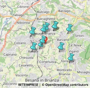 Mappa Via Carlo Cattaneo, 23893 Cassago Brianza LC, Italia (1.29636)