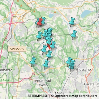 Mappa Via Grigna, 22063 Cantù CO, Italia (2.9965)