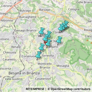 Mappa Via Galileo Galilei, 23891 Barzanò LC, Italia (1.24727)