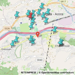 Mappa Via Champ de la Croix, 11100 Aosta AO, Italia (1.1305)