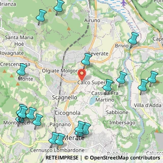 Mappa Via Vicolo Colombe, 23885 Calco LC, Italia (3.1985)