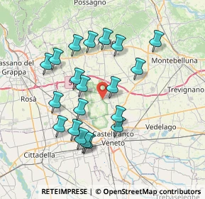 Mappa Via A. De Gasperi, 31039 Riese Pio X TV, Italia (6.929)