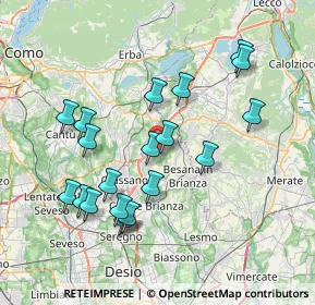 Mappa Via Meucci, 20836 Briosco MB, Italia (7.467)