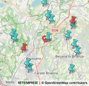 Mappa Via Daneda, 20836 Briosco MB, Italia (4.87533)