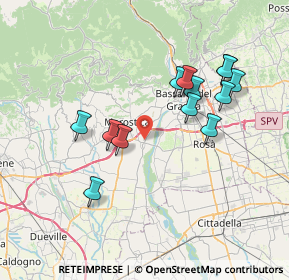 Mappa Piazza della Ceramica, 36055 Nove VI, Italia (7.02692)