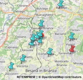 Mappa Via Nilde Iotti, 23893 Cassago Brianza LC, Italia (1.86667)