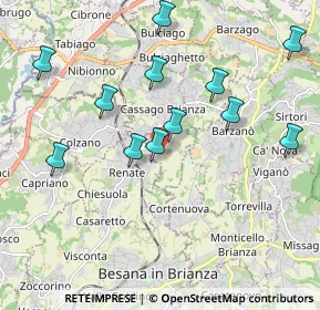 Mappa Via Nilde Iotti, 23893 Cassago Brianza LC, Italia (1.99083)