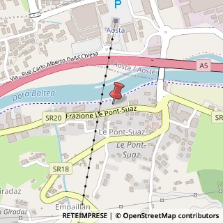 Mappa Frazione Pont Suaz, 39, 11020 Charvensod, Aosta (Valle d'Aosta)
