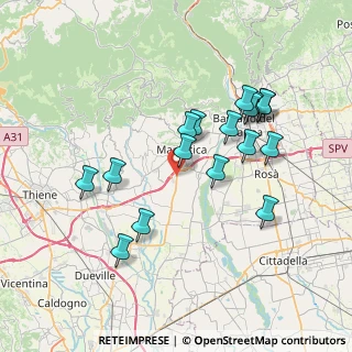 Mappa Via dell'Industria, 36060 Pianezze VI, Italia (7.03118)