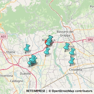 Mappa Via dell'Industria, 36060 Pianezze VI, Italia (6.44)