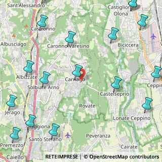 Mappa Via Pio XII, 21040 Carnago VA, Italia (3.32118)