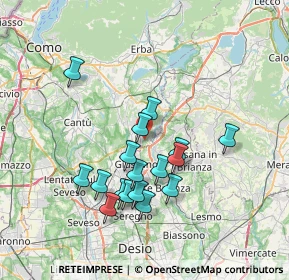 Mappa Via Fabio Filzi, 22044 Inverigo CO, Italia (6.56765)