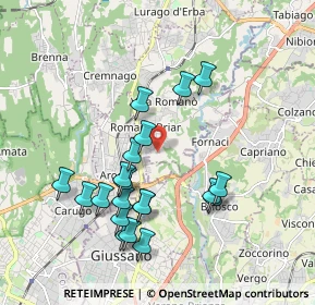 Mappa Via Fabio Filzi, 22044 Inverigo CO, Italia (1.8495)