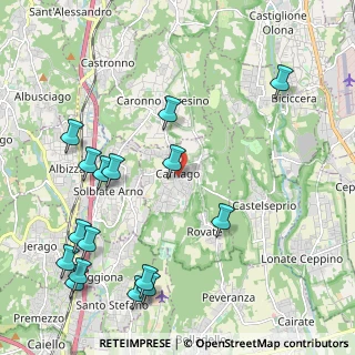 Mappa Via Professor Giovanni Castiglioni, 21040 Carnago VA, Italia (2.62375)