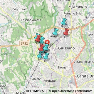 Mappa Via Prealpi, 22066 Mariano Comense CO, Italia (1.07667)