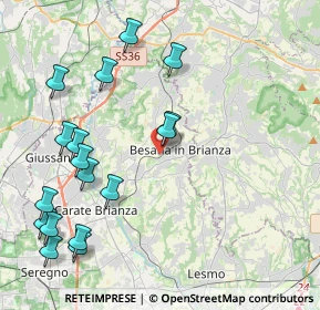 Mappa Via G. Segantini, 20842 Besana In Brianza MB, Italia (4.86471)