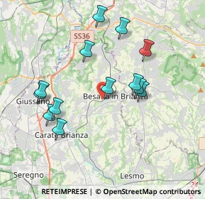 Mappa Via G. Segantini, 20842 Besana In Brianza MB, Italia (3.69154)