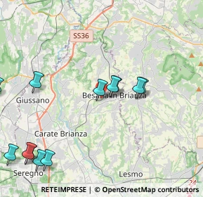 Mappa Via G. Segantini, 20842 Besana In Brianza MB, Italia (4.94083)