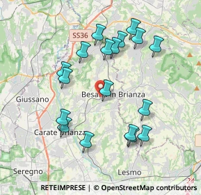 Mappa Via G. Segantini, 20842 Besana In Brianza MB, Italia (3.76278)